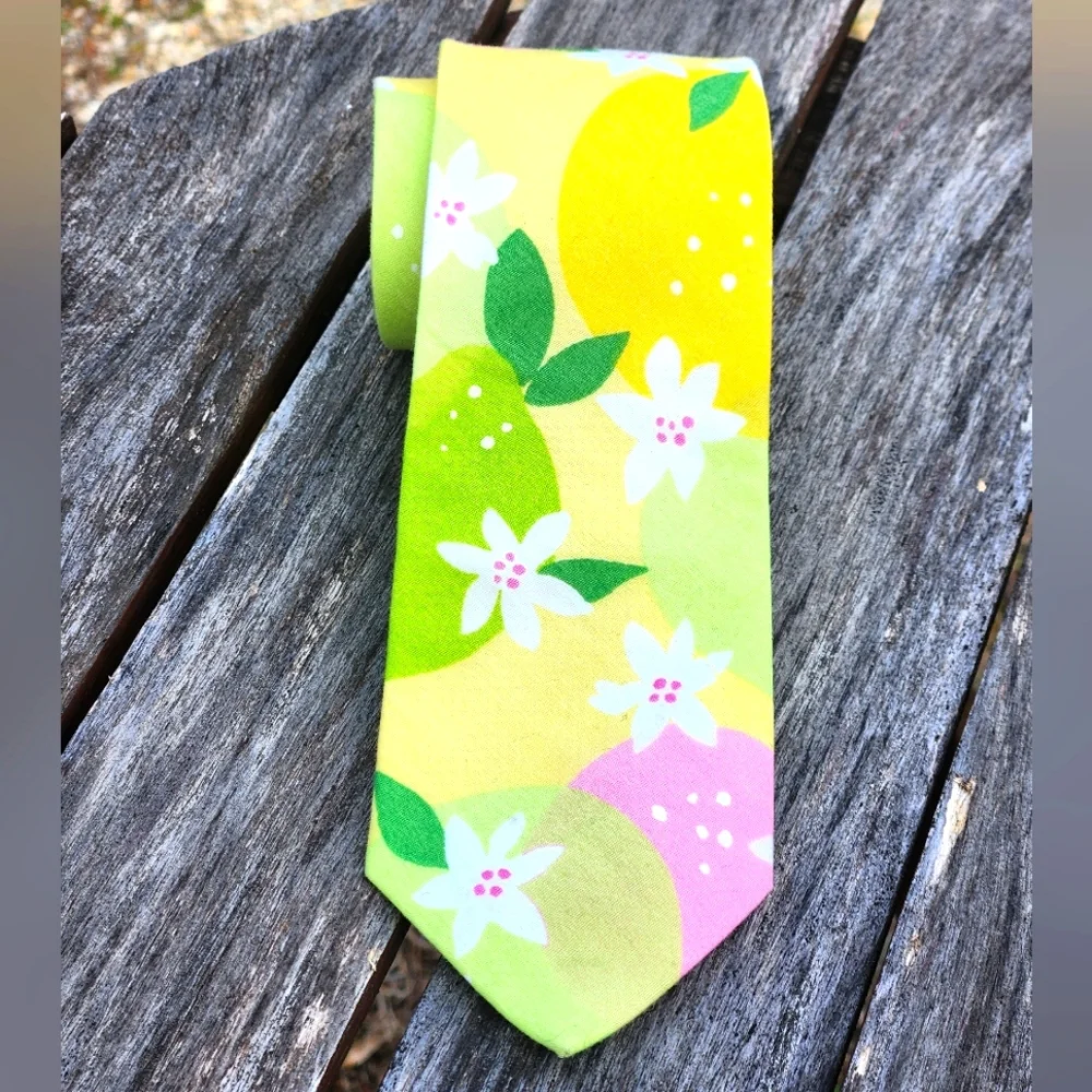 Lilly Pulitzer Floral Lemon Lime Tie